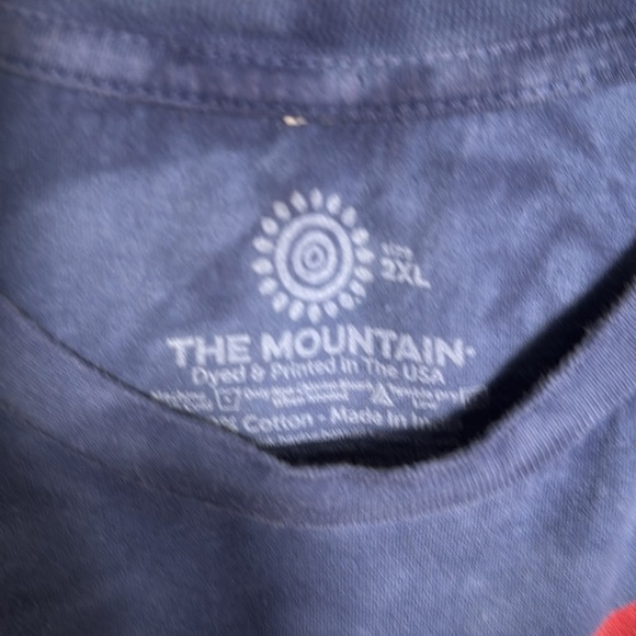 The mountain Blue Graphic T-Shirt with Eagle Flag XXL Patriotic Fourth of July - Picture 2 of 9